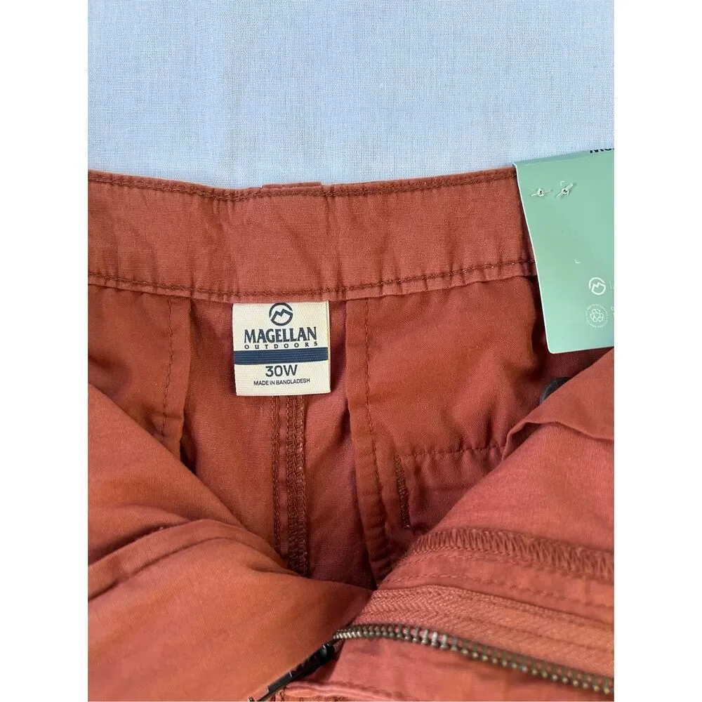 Men’s Megellan Outdoors Burnt Orange Shorts, Size 30W NWT